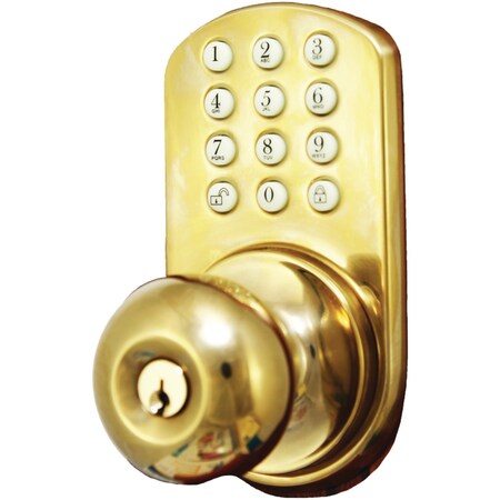 Milocks Touchpad Electronic Doorknob (Polished Brass) HKK-01P
